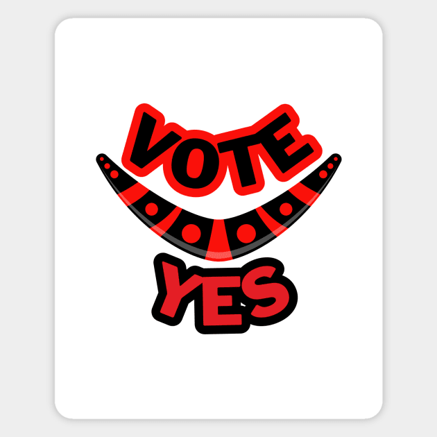 Vote Yes To The Voice Indigenous Voice To Parliament Boomerang Red Edition Magnet by 3dozecreations